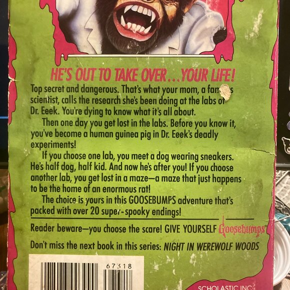 Vintage Book-Goosebumps The Deadly Experiments of Dr. Eeek 1996-RL Stine-Choose - Picture 3 of 4